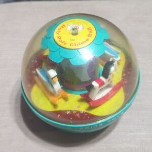 Vintage 1966 Fisher Price Toys Roly Poly Chime Ball #165 Musical Baby Carousel
